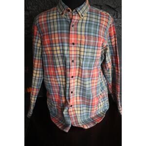 LL Bean Plaid Flannel Shirt Large Cotton Button Down Outdoor Fall Layer